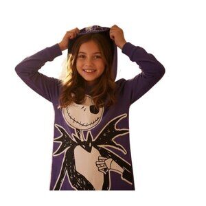 Nightmare Before Christmas Girls Jack Skellington Hoodie Dress Purple 6 6X